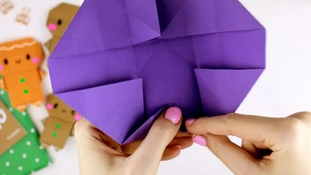 Оригами Пряничный человечек из бумаги | DIY Новый год | Origami Paper ...