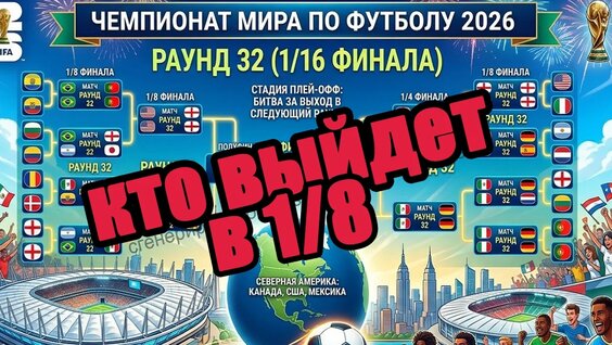 ЧМ 2026. Сетка плей-офф, кто выйдет в 1/8? Расписание всех пар. — Видео от Алекс Спортивный *...