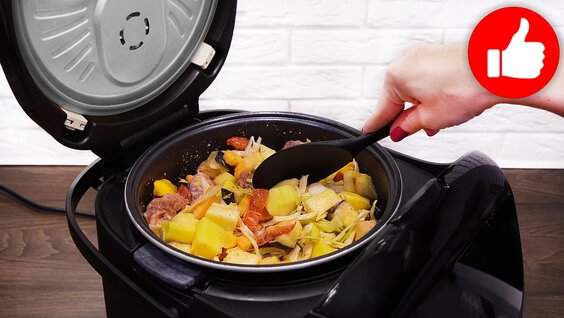 Овощное рагу, которое хочется готовить всё лето! Простой и вкусный рецепт со свининой в мульт...
