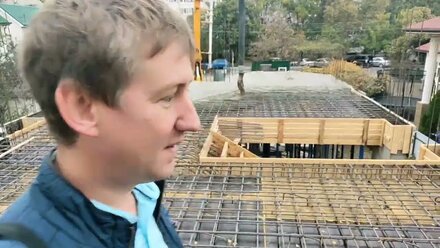 продолжаем строить, каркасное здание! пилоны, плита.