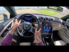 Тест-драйв Mercedes-Benz CLE 300 4matic 2025 года — вид от первого лица.