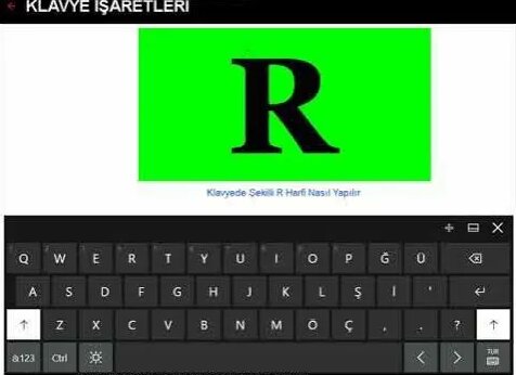 Klavyede Şekilli R Harfi Nasıl Yapılır - How to Make Shaped Letter R on ...