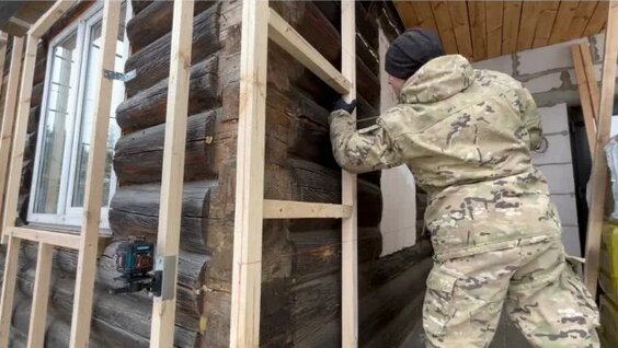 утепление фасада деревянного дома