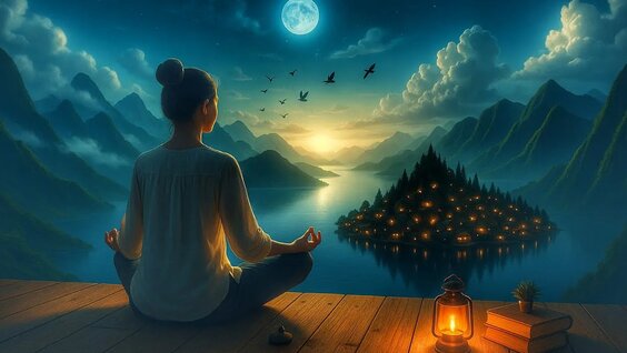 процесс медитации с амулетом