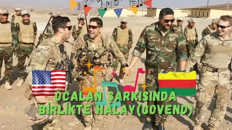 YPG~Rojava Askerleri ve ABD Askerlerinden Birlikte Govend(Halay) | US ...