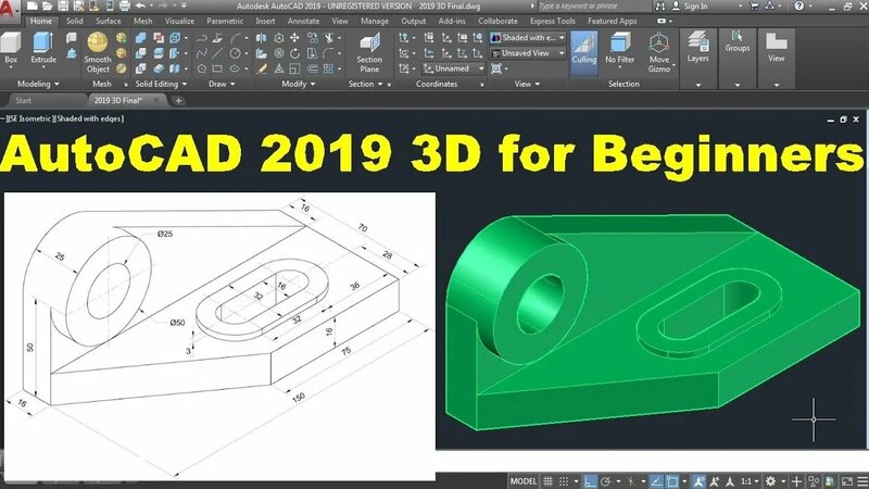 AutoCAD 2019 3D Tutorial for Beginners - Yandex Video aramada çevrimiçi ...
