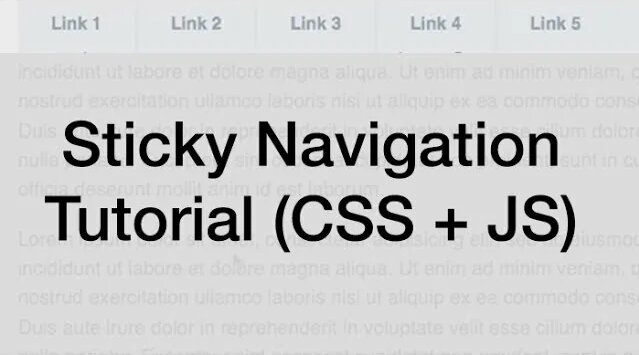 Sticky Navigation Tutorial (Fixed Position CSS + JavaScript / jQuery ...