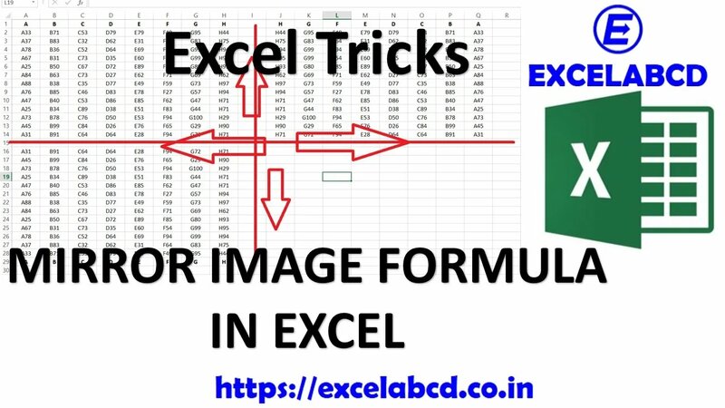 Mirror image formula in Excel | Excelabcd - Yandex Video aramada ...