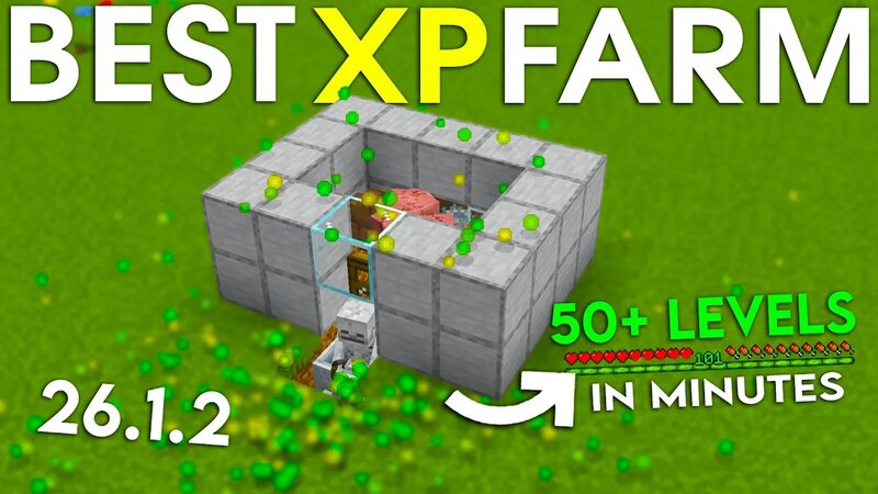 NEW Updated Minecraft Java 26.1.2 XP Farm Tutorial 50+ Levels in ...