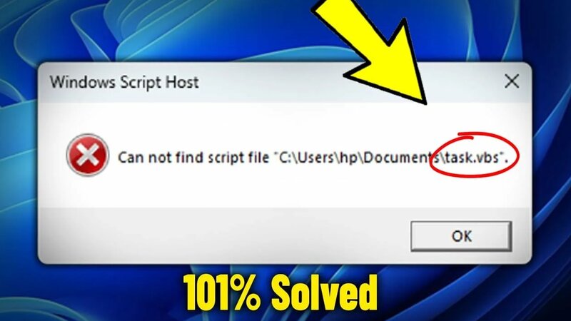 Fix Can not find script file task.vbs in Windows 11/10/8/7 - How To ...
