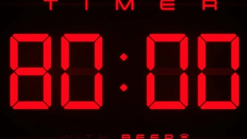80 Minute Countdown Timer Digital RED Clock with Alerts - Смотреть ...