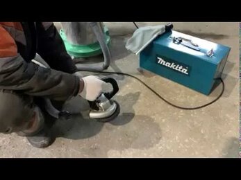 Работа шлифмашина Makita PC5000C с подключенным пылесосом