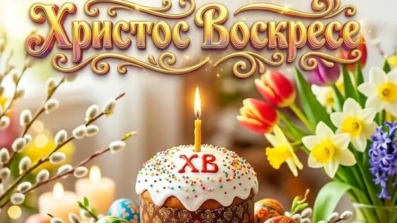 ХВ - Христос Воскресе. Праздничное поздравление с Пасхой. Самая лучшая ...