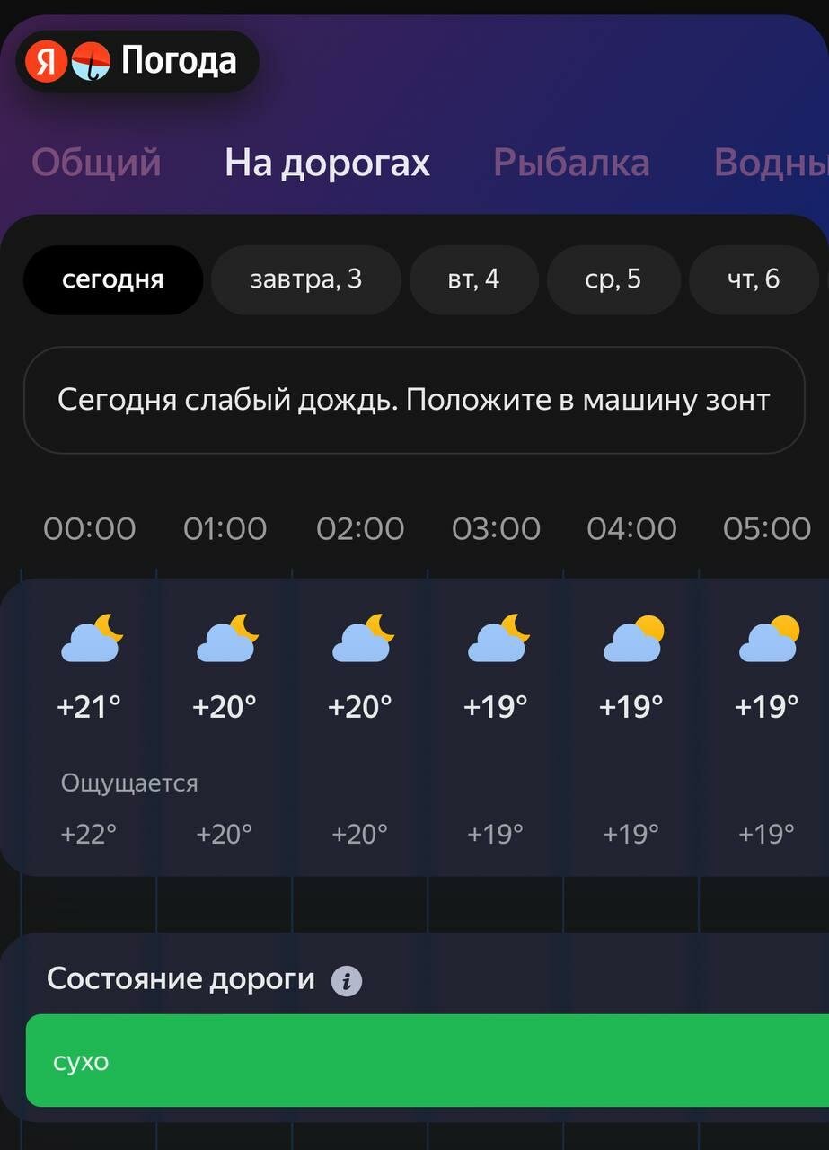 Яндекс Погода выпустила прогноз для автомобилистов — Яндекс Погода