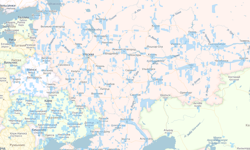 Карта 2014 года со спутника