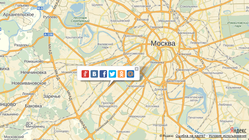 Карта москвы с возможностью ставить метки