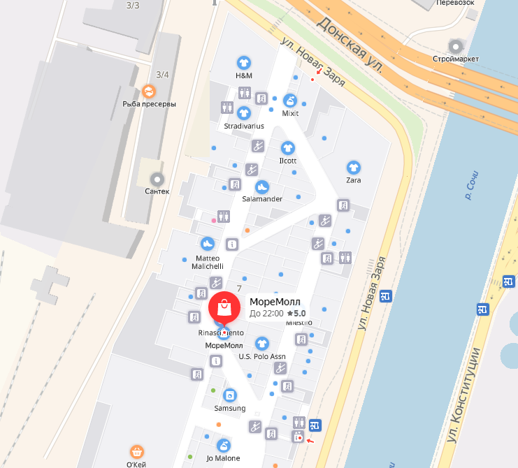 Схема моремолл в сочи