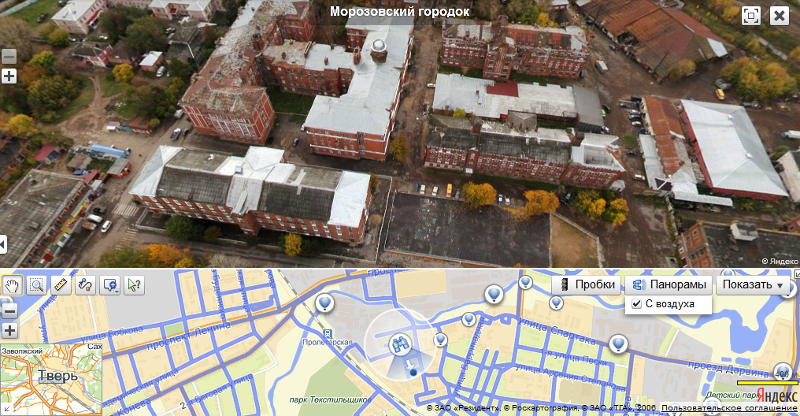 Карта твери с панорамой
