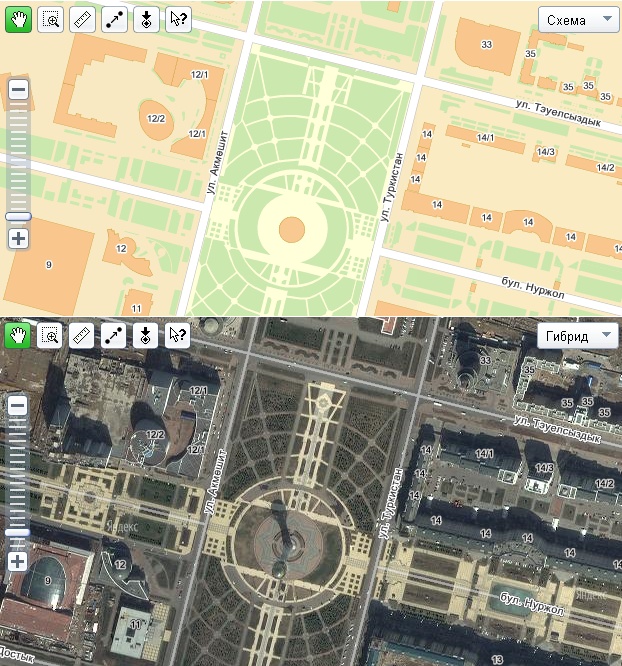 Спутниковая карта астаны