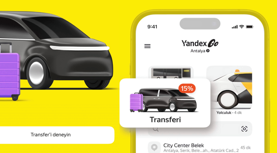 Yandex Go has introduced a new “Transfer” service in Antalya