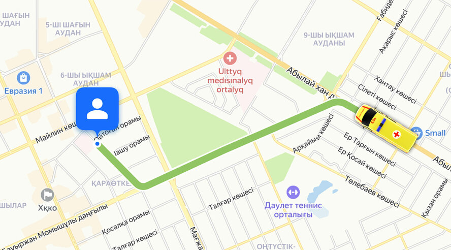 Жители Астаны смогут видеть движение бригады скорой помощи по своему вызову