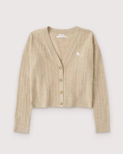 Женский укороченный кардиган бежевого цвета CW02