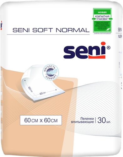 Seni Soft Normal простыни (пеленки) 60х60см 30 шт