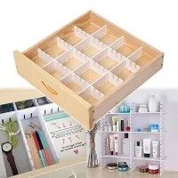 38cm long Drawer Divider Organizers, 4 PCs DIY Plastic Grid, Plastic Adjustable Drawer Dividers, Household Storage - Makeup Socks, Underwear, Organizer for Clothes, Kitchen, Office
