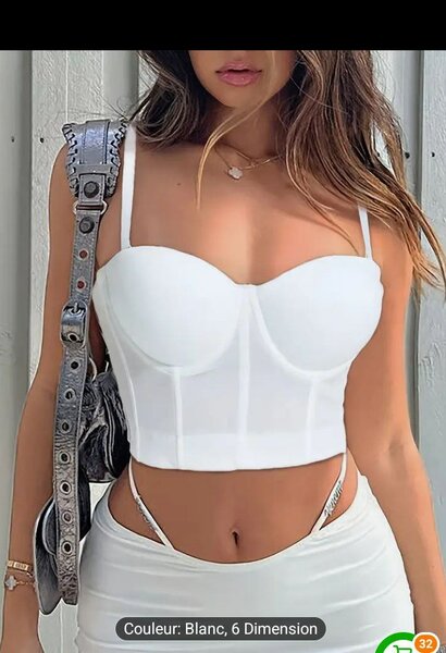 Top bustier blanc élégant