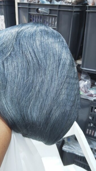 Perruque Bob Synthétique Bleu