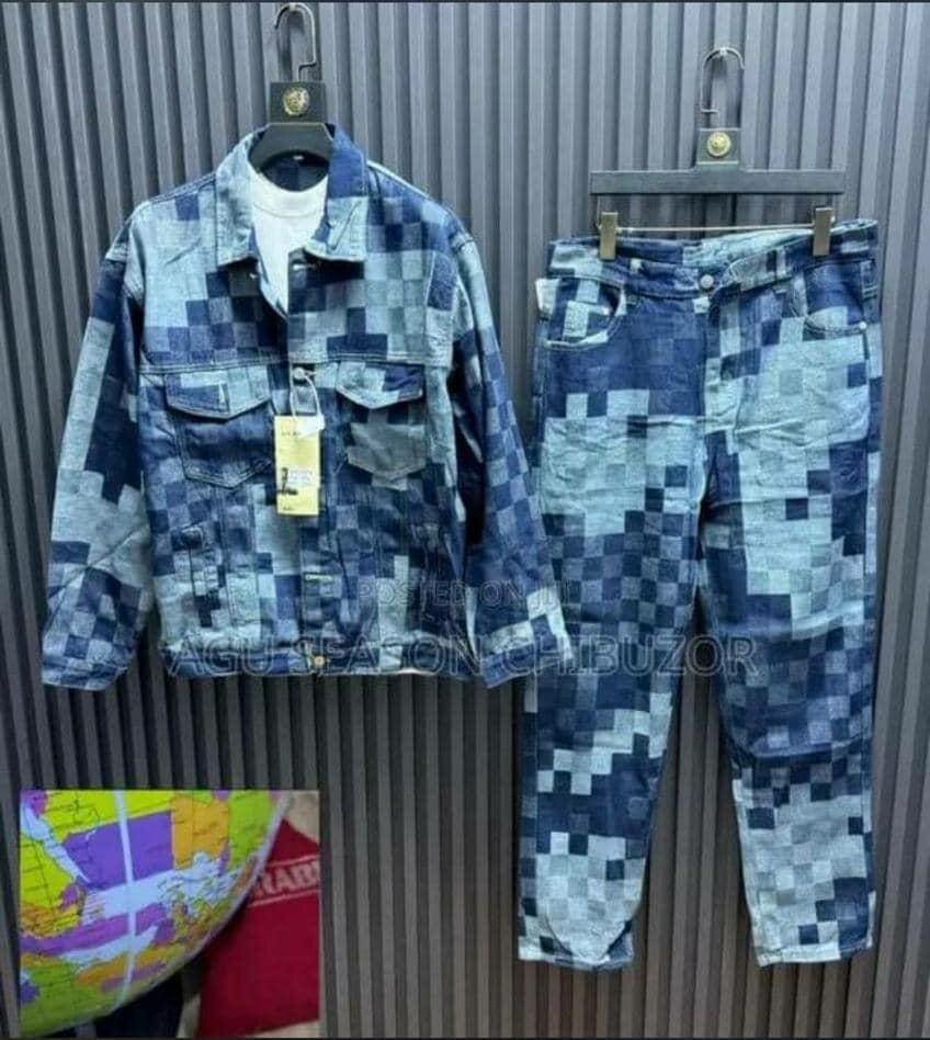 Ensemble denim pixelé tendance