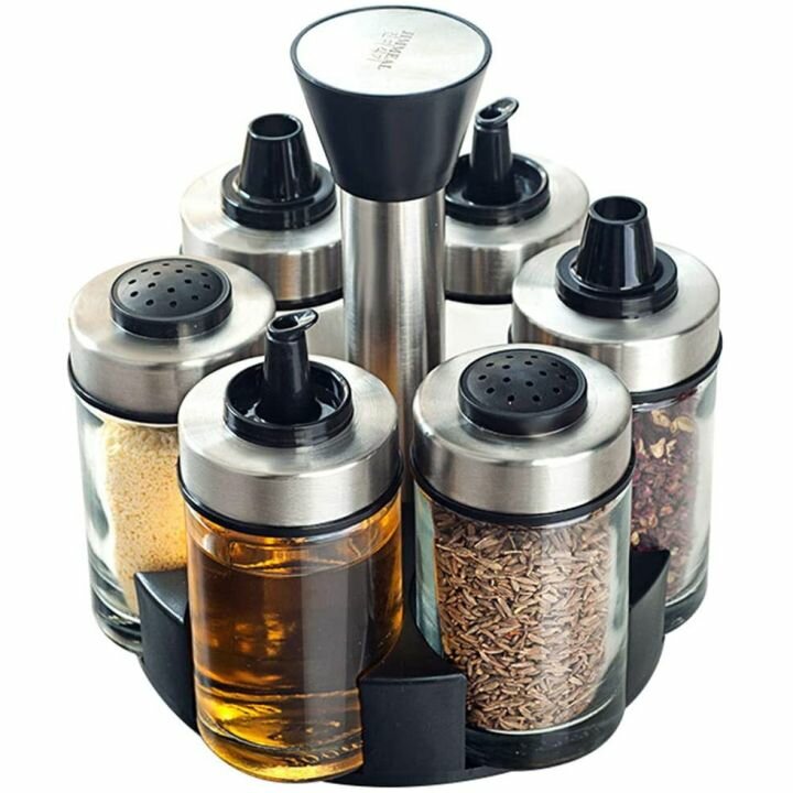Ensemble de pots à épices rotatif