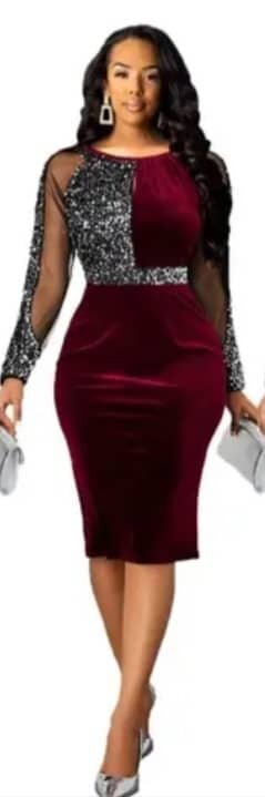 Robe de soirée en velours brillant