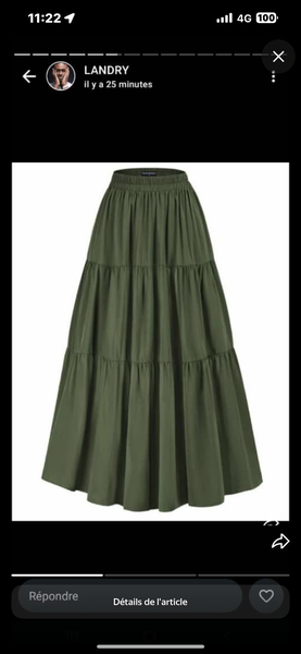 Jupe longue bohème verte