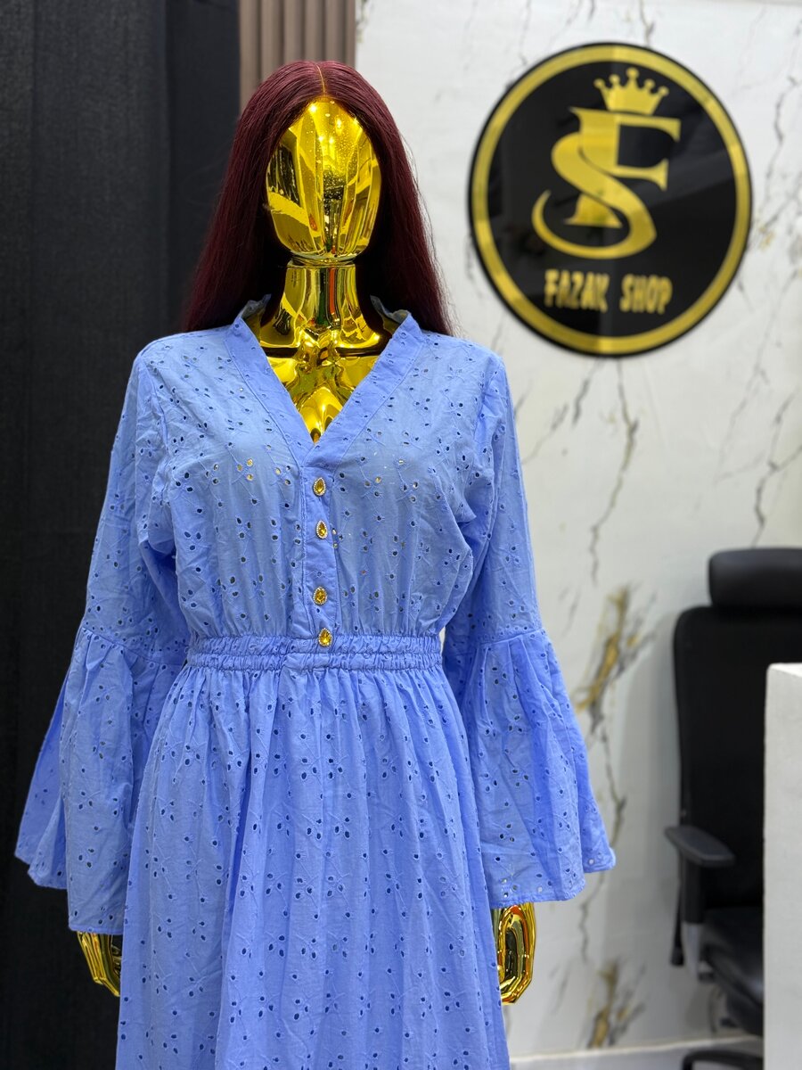 Robe longue bohème bleu