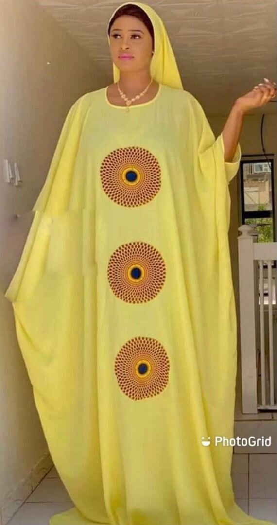 Robe Caftan Jaune Élégante