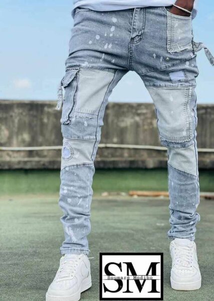 Jean cargo homme délavé
