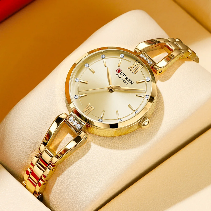 Montre Femme Dorée Élégante