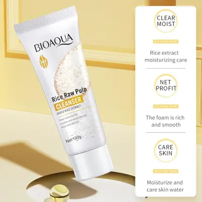 Rosarden Rice Cleansing Milk Face, 100% Natural Rice Water Face Cleanser for Deep Cleansing, Pore Reducing, Moisturising and Brightening, Rice Face Cleanser