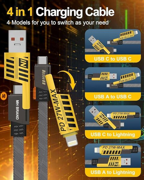 4 In 1 Multi USB PD Charging Cable