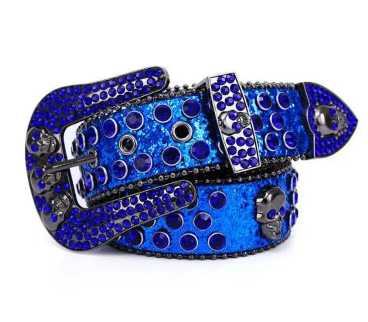 Ceinture bleue à strass