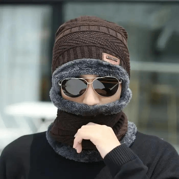 Wool Cap with Warmer Neck