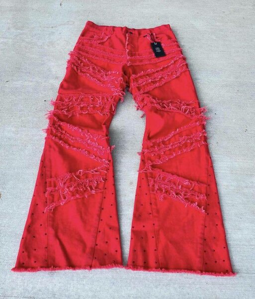 Pantalons tendance avec franges déchirées