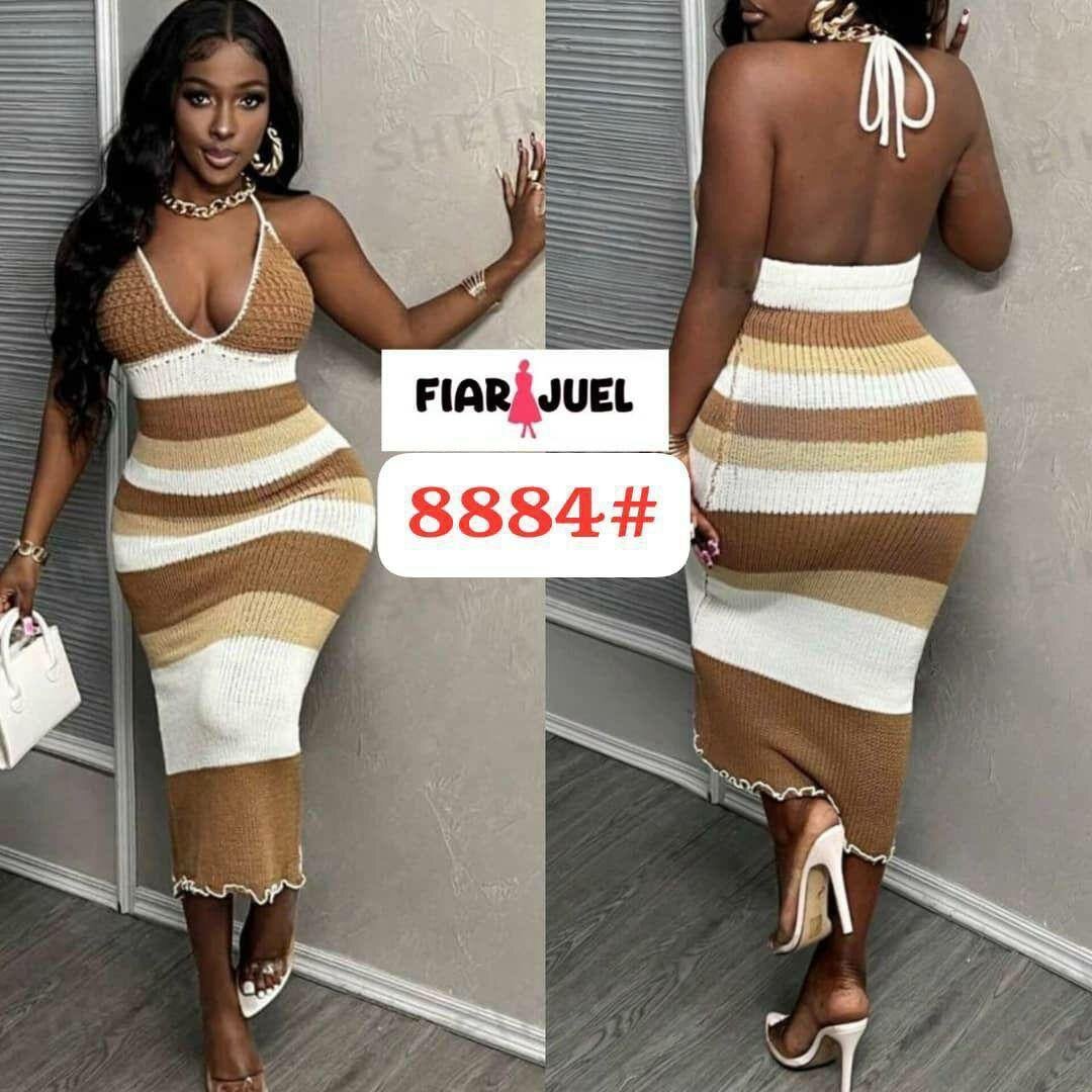 Robe élégante à rayures