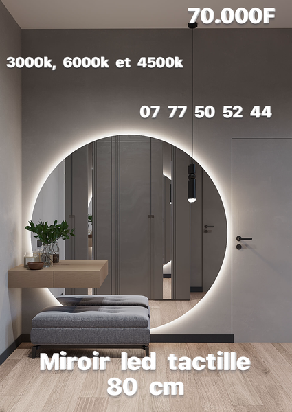 Miroir led circulaire 80 cm