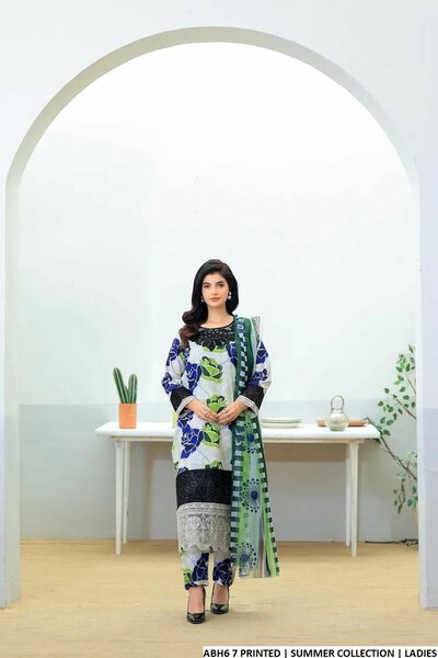 Fabric cotton with digital print duppta