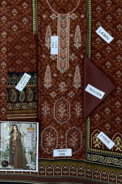 Printed lawn suit