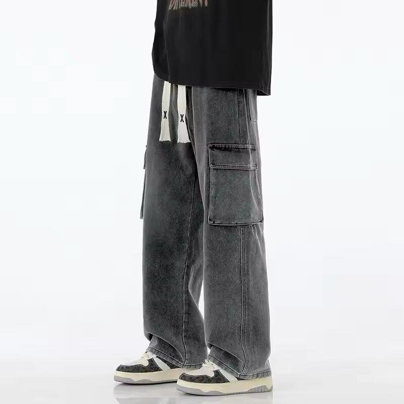Jean cargo large décontracté homme