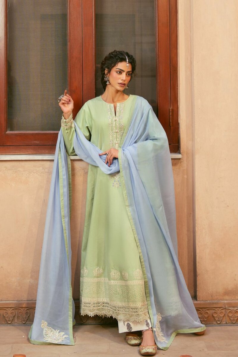 Stitched embroidered lawn 3 piece