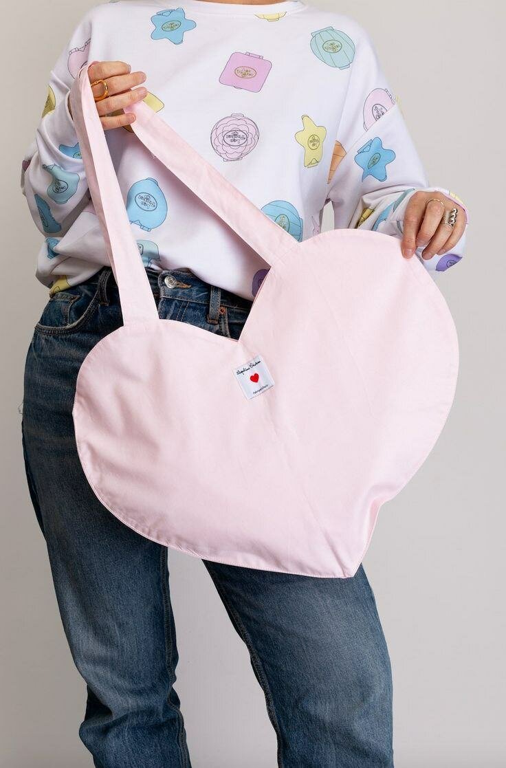 Sac cabas cœur rose tendance